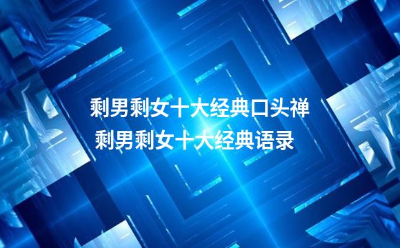 剩男剩女十大经典口头禅 剩男剩女十大经典语录